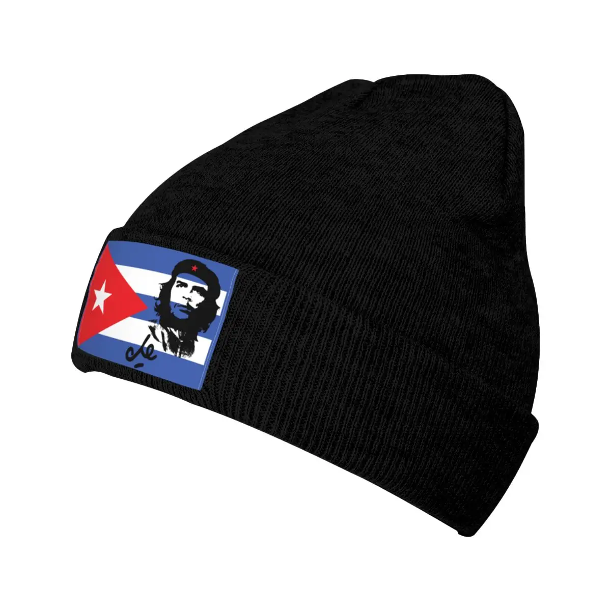 Che Guevara With Cuba Flag Skullies Beanies Caps Hip Hop Winter Warm Knit Hats Adult Unisex Cuban Socialism Freedom Bonnet Hats