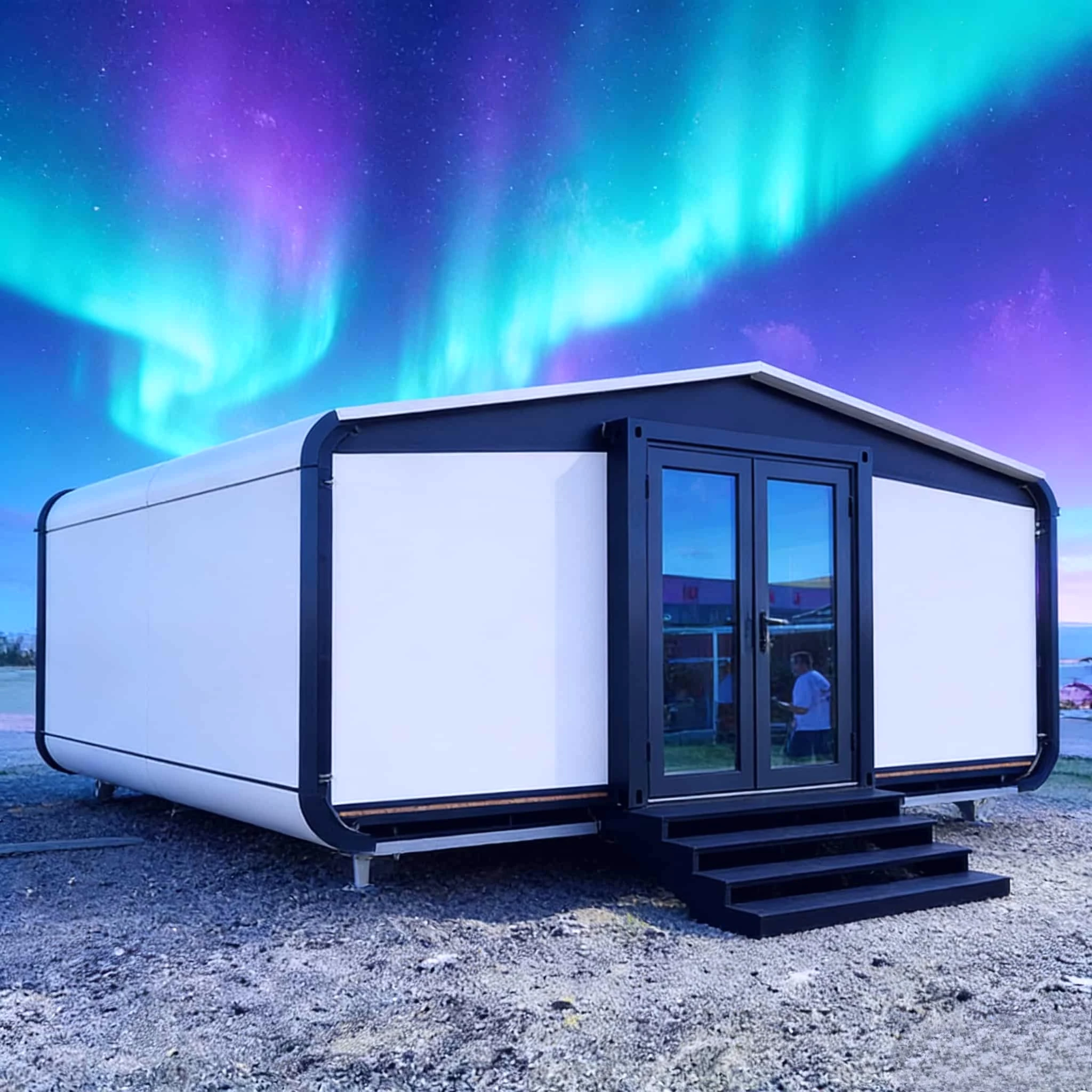 Expandable Modular Container Hotel Double Wing Folding Design Space Saving Expandable Container Villa with Bathroom Customized