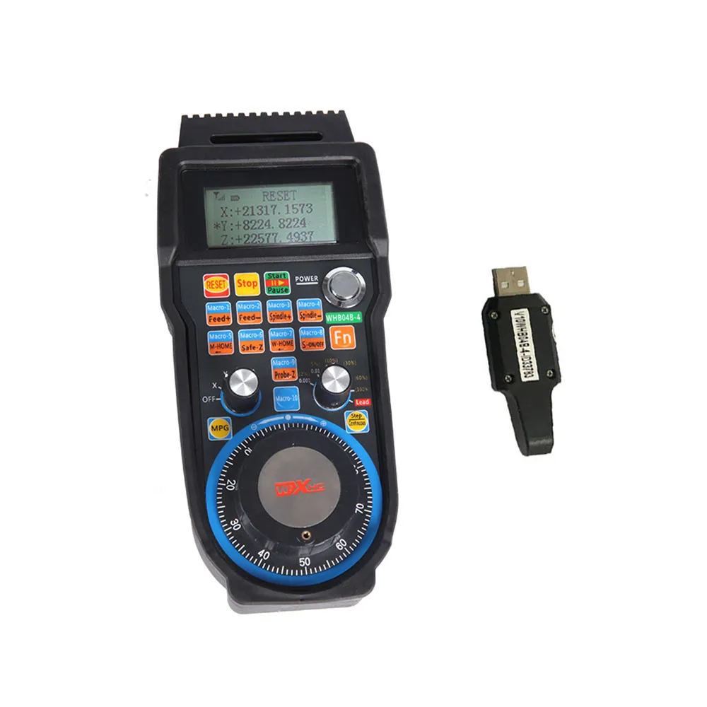 XHC WHB04B-4/ WHB04B-6 CNC draadloos handwiel Mach3 4-assig/6-assig ophanging handwiel USB-afstandsbediening 40m ontvanger