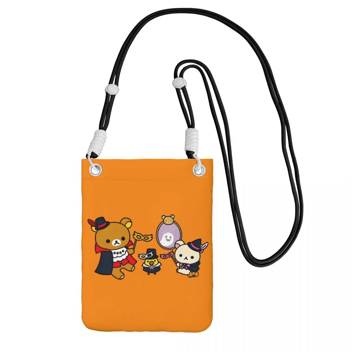 

Модная сумка для мобильного телефона Rilakkuma на заказ для бега, женщин и мужчин, милый маленький кошелек через плечо, кошелек для смартфона с ремешком