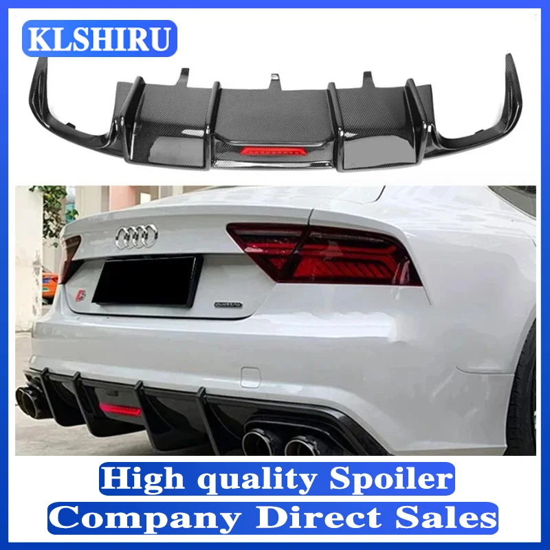 For Audi A7 S7 RS7 2012 2013 2014 2015 2016 2017 2018 Carbon Fiber Rear Bumper Diffuser Lip Spoiler High Quality Car Accessories