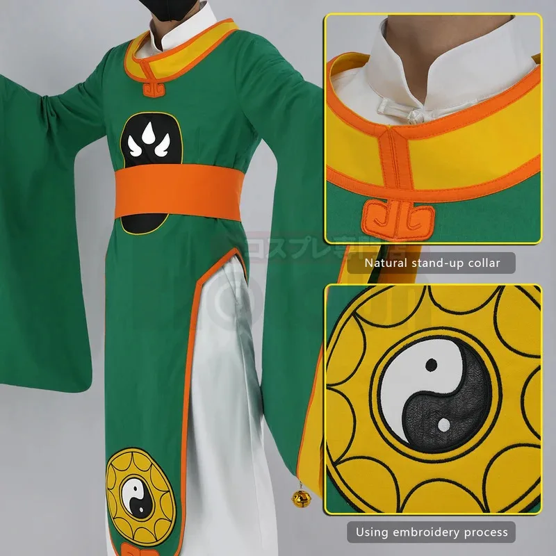 HOLOUN Cardcaptor 사쿠라 애니메이션 LI SYAORAN 코스프레 의상 가운 셔츠 바지 벨트 모자 벨 Cos Convention 할로윈 선물