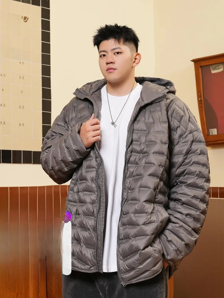 

90 down Padded Jaet Men's Lightweight Hooded Durable Nylon Fabric 3D Rib Design Casual Sle Warmth for Winter Season