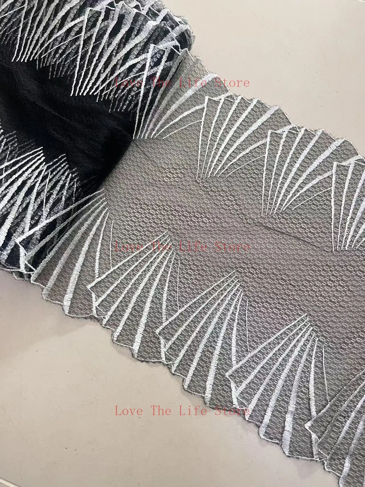 

20 ярдов белая вышитая черная сетка с кружевной отделкой, бюстгальтер, нижнее белье, ткани для шитья своими руками, вышитые кружевные ткани