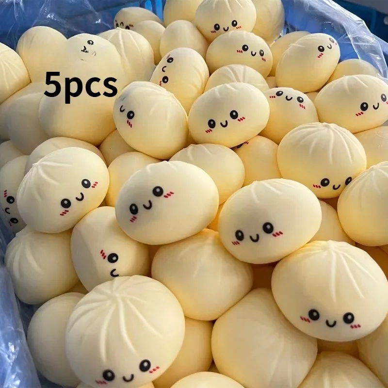 Juego de Cinco Juguetes Antiestrés con Forma de Comida, con Cabeza Redonda y Diseño de Rebote Lento Estos son suaves y .