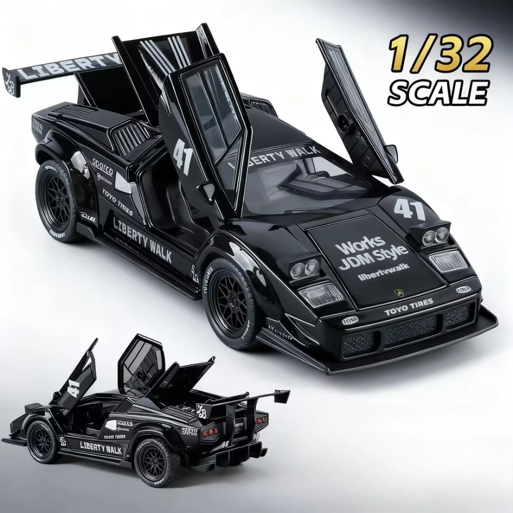 1:32 Countach LBWK Revuelto Sports Car Model Toy Alloy Body Doors Opened Supercar Models Toys Birthday Presents for Children