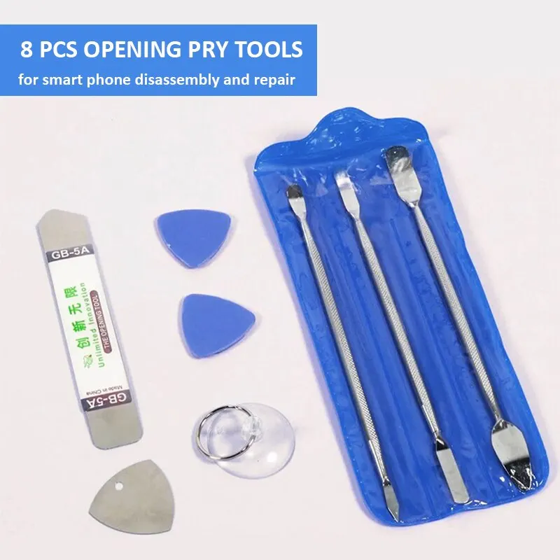 8 In 1 Mobile Phone Repair Metal Spudger Prying Tool Kits Opening Repair for iPhone Samsung Smartphone Laptop Tablet Hand Tools