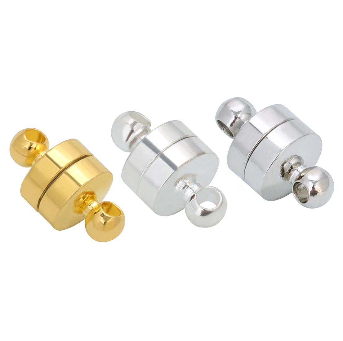 10 szt. Magnetyczne zapięcia 6x11mm, cylindryczne końcówki, magnetyczne klamry pasujące do bransoletek, łączniki do tworzenia skórzanych bransoletek i biżuterii.