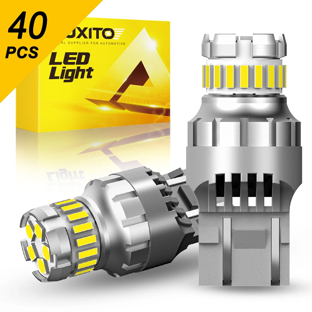 40Pcs T20 W21W LED Canbus W21/5W LED White 7440 7443 LED Bulbs for Car Daytime Running Position Parking Lights Driving Lamp DRL