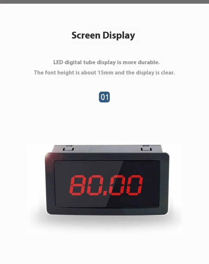 5135 Analogue Digital Display; External Display for Frequency Converters; Input: 0–10 V or 4–20 MA; Display: 0–50, 0–100, Etc.