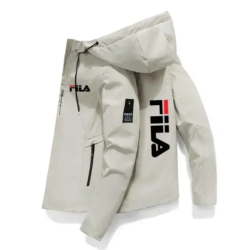 

2025 Autumn Street Outdoor Hiking and Jogging Fashion Zipper Loose Large-sized Men's Jacket, Men's Casual Printed Top Coat