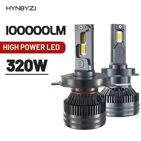 HYNBYZJ H7 Led Headlights 100000LM H1 H4 H8 H9 H11 HB3 HB4 HIR2 LED Bulb 9005 9006 9012 320W 6000K Turbo Lamp CSP Chip Car Light