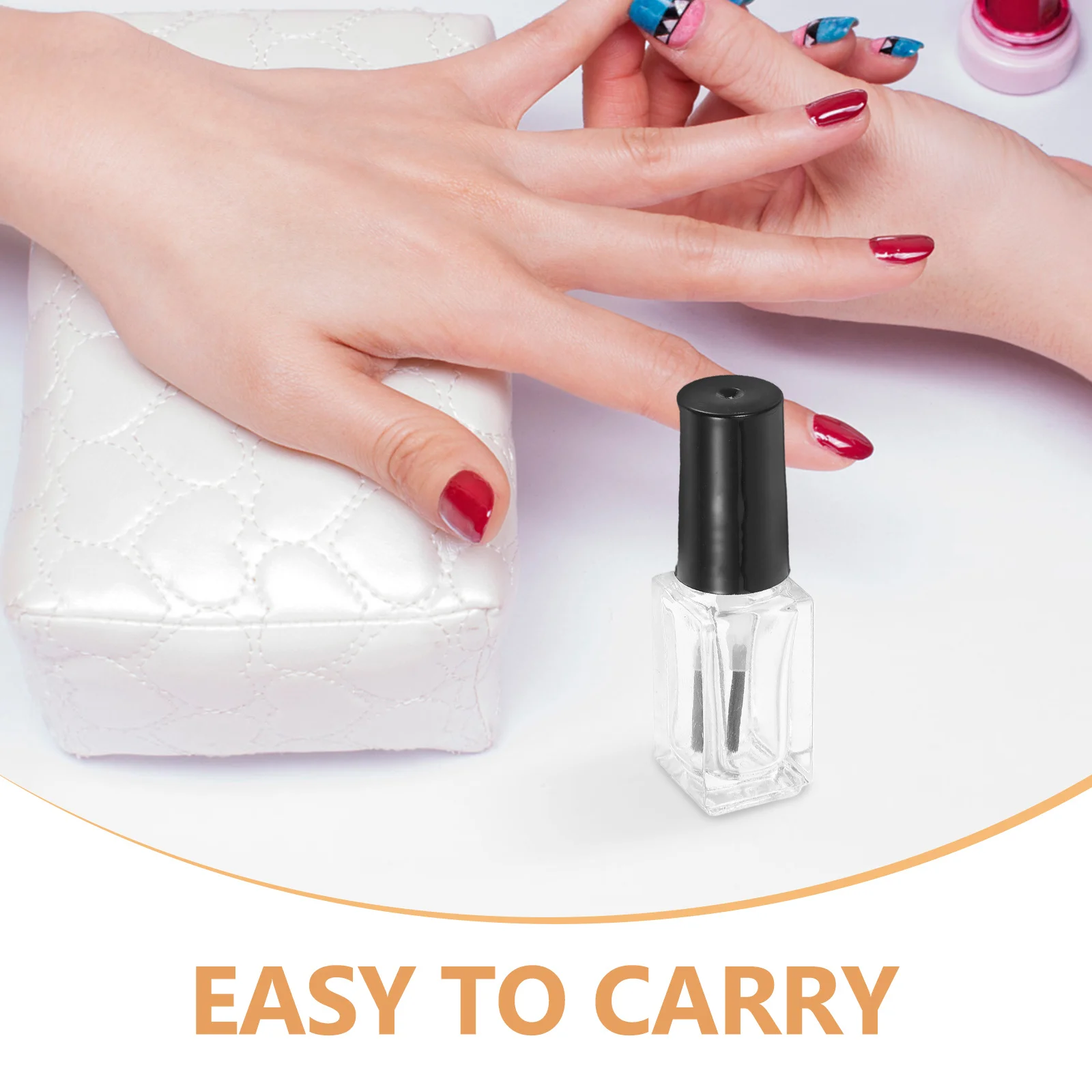 20Pcs Nail Polish Bottles Empty Transparent Glass Bottles 5ml Portable Refillable Containers with Brush for Nail Art Supplies