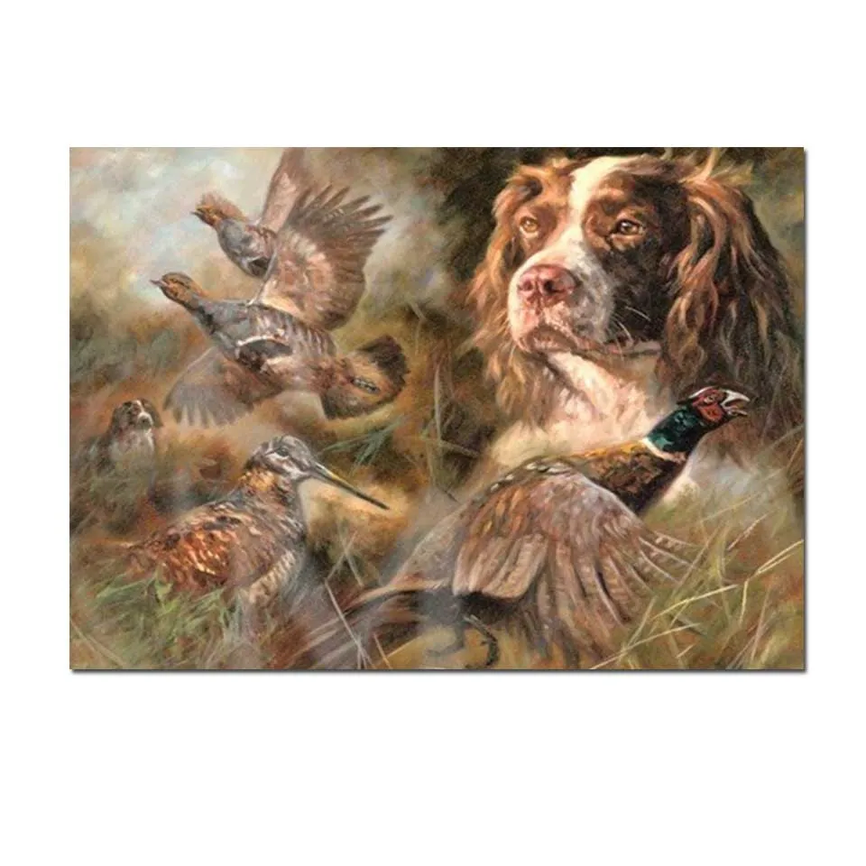 DIY 5D Diamond Painting English Springer Spaniel Hunter Full Diamond Mosaic Embroidery Wild Duck Cross Stitch Home Decor Gift