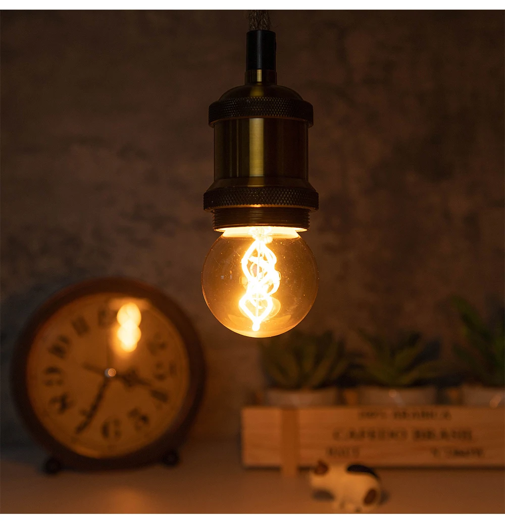 G50 Spiral Filament Edison LED Globe Bulbs 3W Dimmable