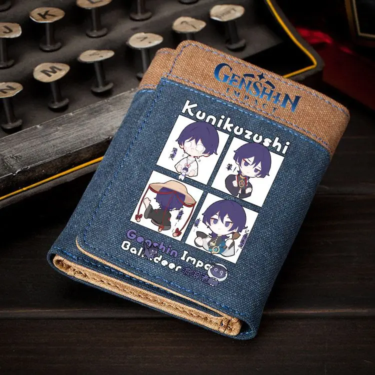 

Genshin Impact Anime Kunikuzushi Wanderer Hu Tao Klee Wallet Fashion Purse Cute Cosplay Gift