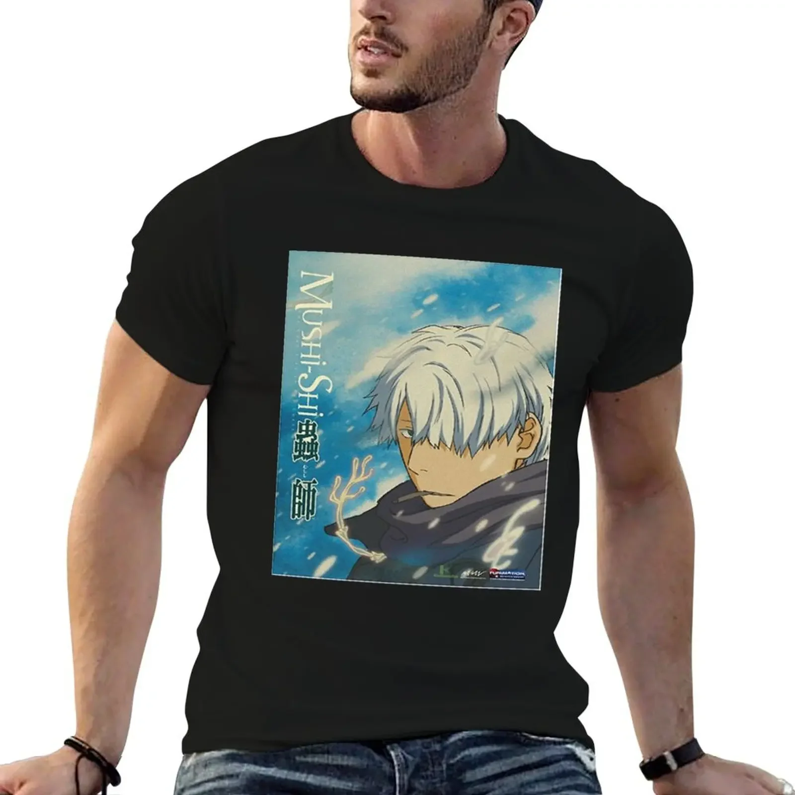 MUSHI SHI T-Shirt anime tshirt blanks black t shirts for men