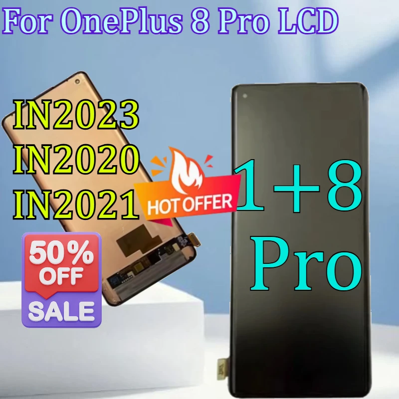 

For OnePlus 8 Pro IN2023 IN2020 IN2021 LCD Display Touch Screen Digitizer Assembly NO Frame Replacement Department TFT Screen