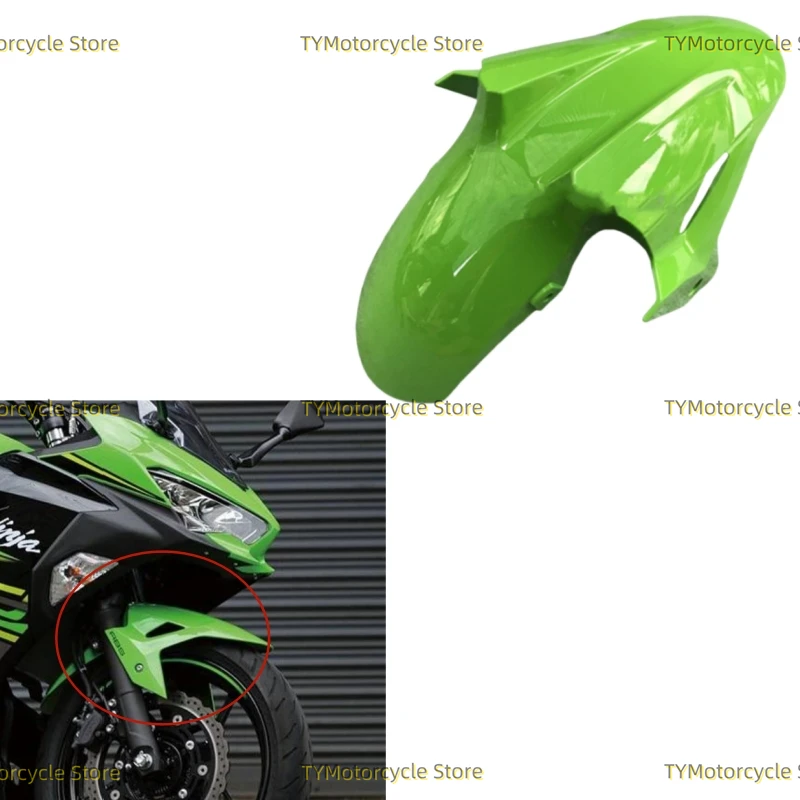 

Bright green Front Fender Mudguard Tire Splash Mud Guard Fit For KAWASAKI Ninja 400 Ninja400 Z400 2018 2019 2020 2021 2022 2023