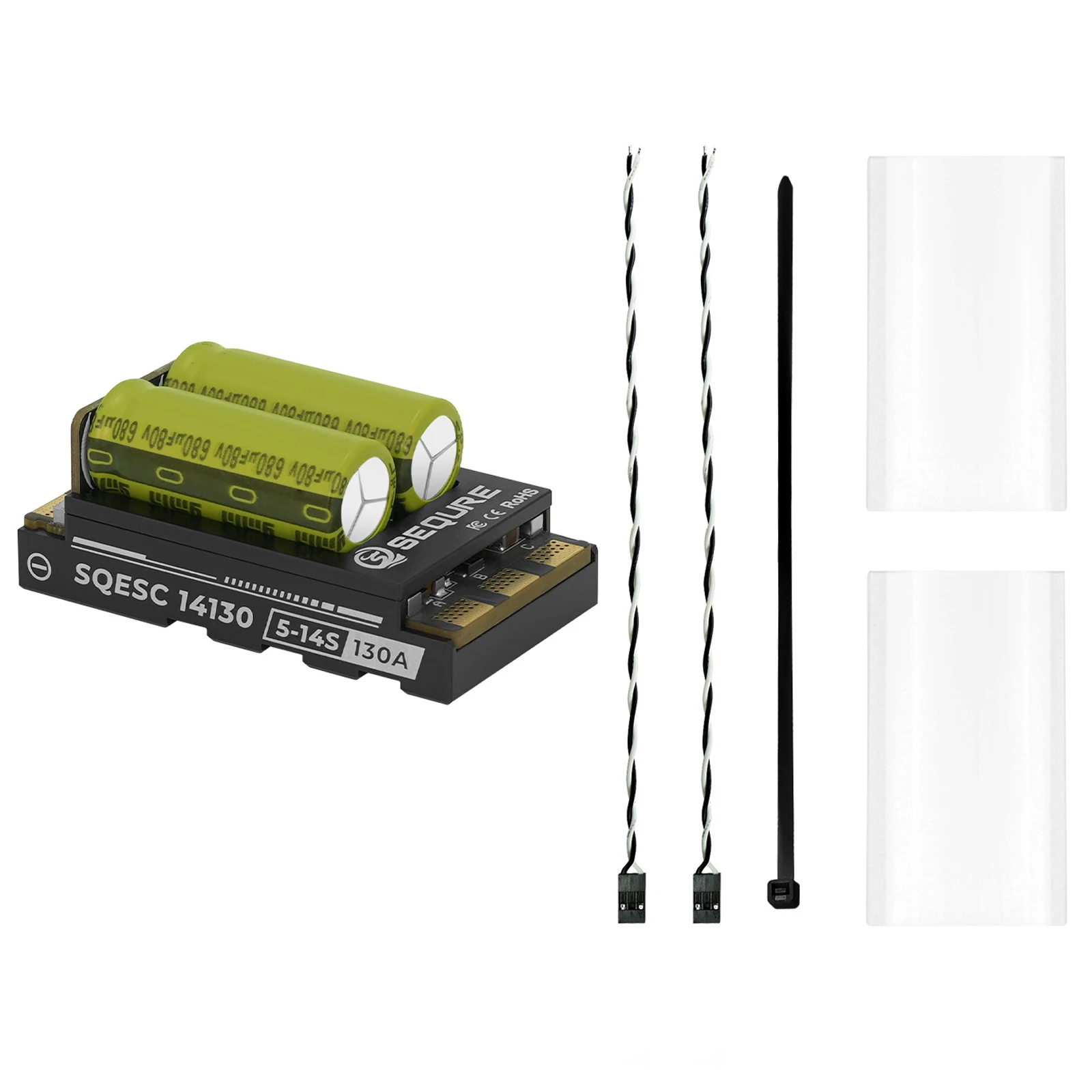 

SEQURE SQESC 14130 Brushless ESC 5-14S Lipo Power Supply 130A Model Airplane Electronic Speed Controller for RC Car Model Ships