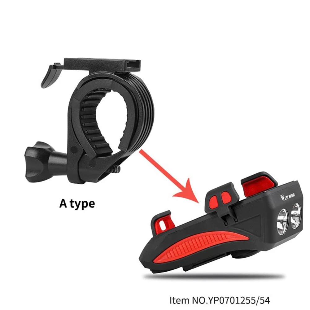 Bicycle Light Bracket Holder Adaptor Light Light Clip Refreshing 1pcs ABS Bicycle Light Bike Black Bracket Cycling Front Lamp