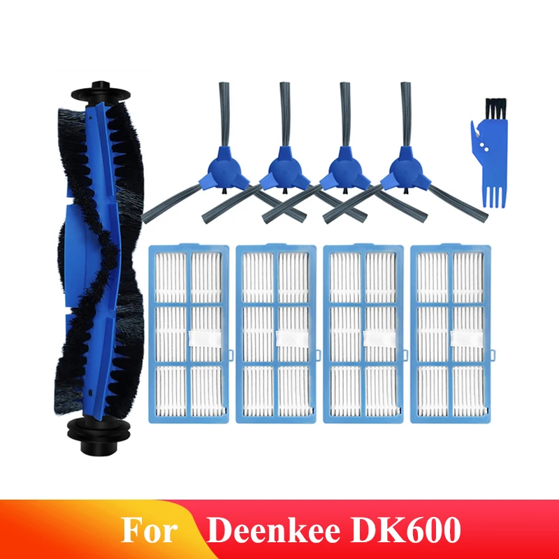 Deenkee หุ่นยนต์ดูดฝุ่น DK600แปรงตัวกรองแผ่นกรอง HEPA อะไหล่ที่เหมาะกับชิ้นส่วนอะไหล่ทดแทน