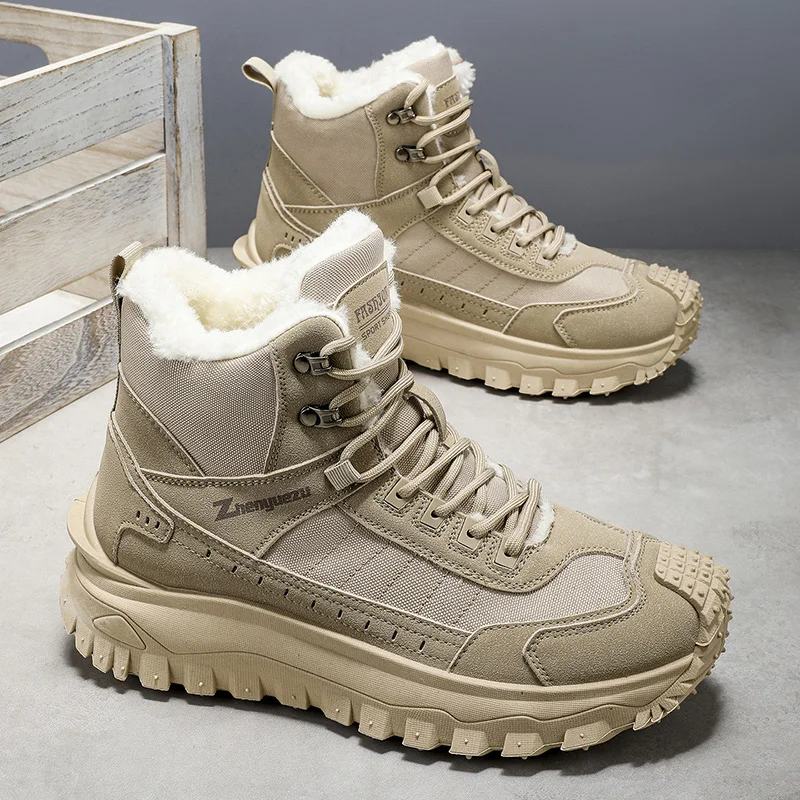 

Мужские ботинки, новинка 2026, зимние модные уличные повседневные походные спортивные рабочие ботинки, удобная универсальная обувь на платформе, большие размеры