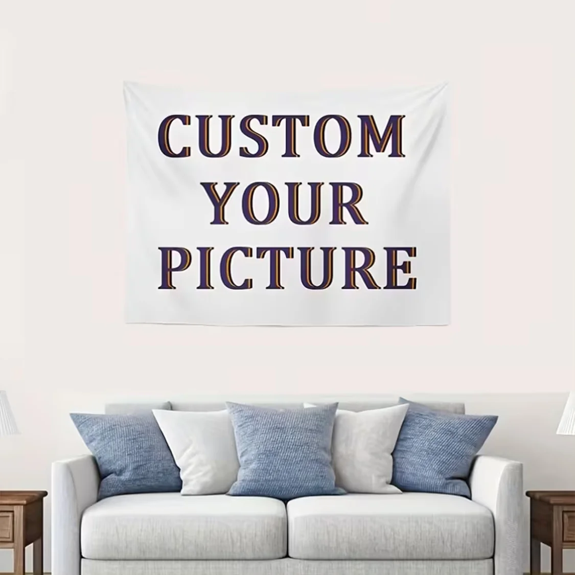 1pc Customizable Personalized Tapestry With Photos And Text, For Birthday, Wedding, Halloween, Christmas, Party