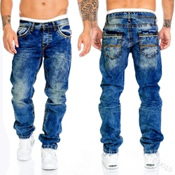 2025 New Ripped Jeans Men Slim-fit Denim Pants Cotton Korean Style Fashion Elasticity Versatile Blue Black Men's Clothing S-XXXL