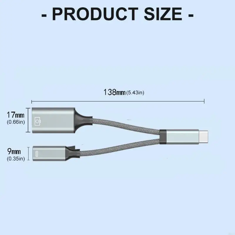 M6CA Simultaneous Charging And Audios USB C Splitter Adapter Fast Listening