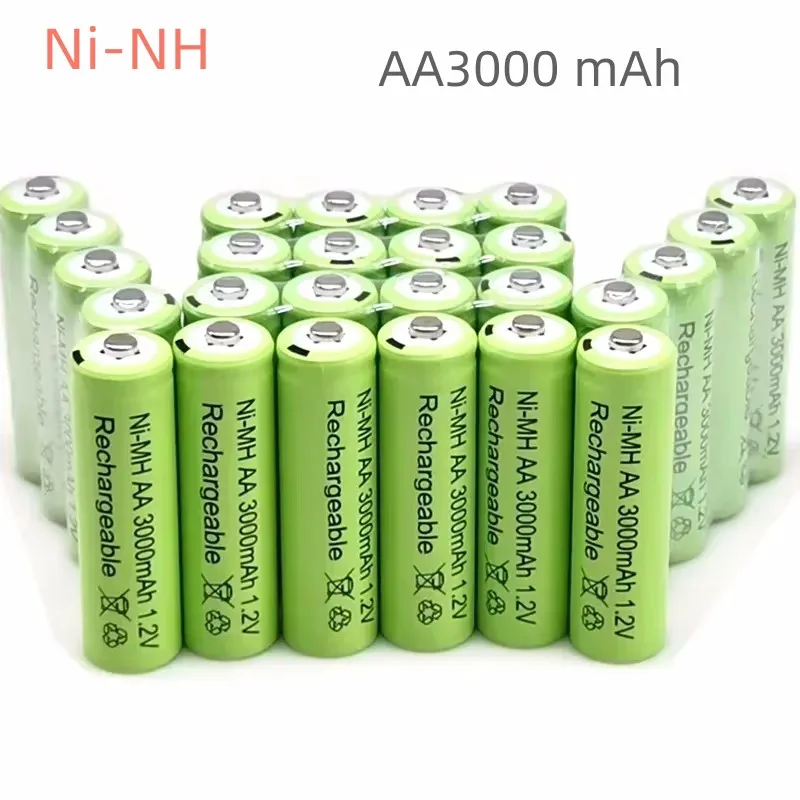 1.2V AA 3000mAh NiMH 1.2V Rechargeable Batteries Green Battery Garden Solar Lamp LED Flashlight Lantern Lamp Torch Toy Remote C