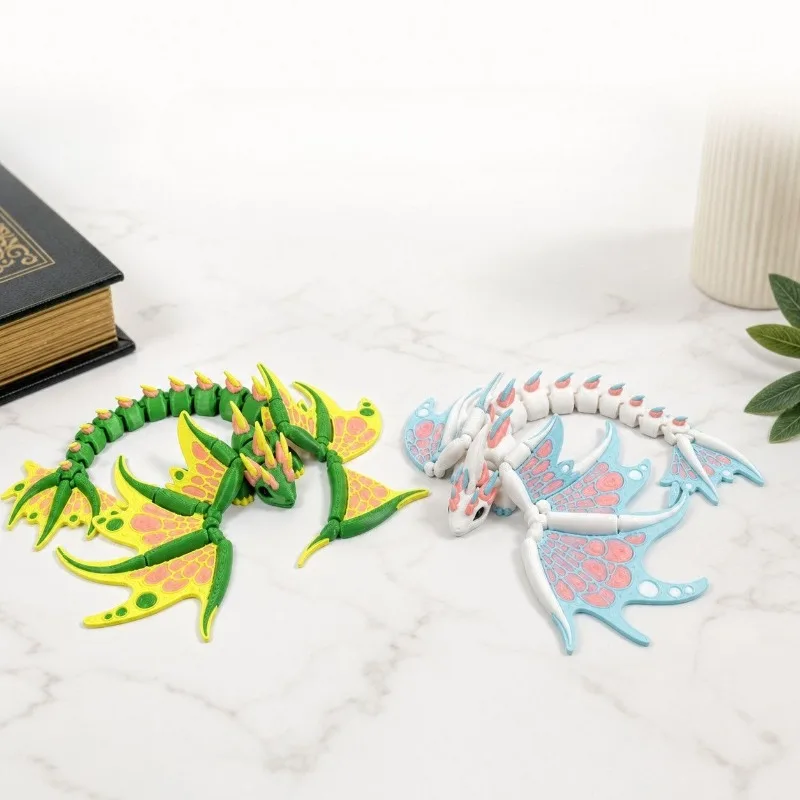5styles 3d Printed Dragon Figurine Movable Joints Home Decorations Kawaii Desktop Ornament Collection Model Statue Creative Gift