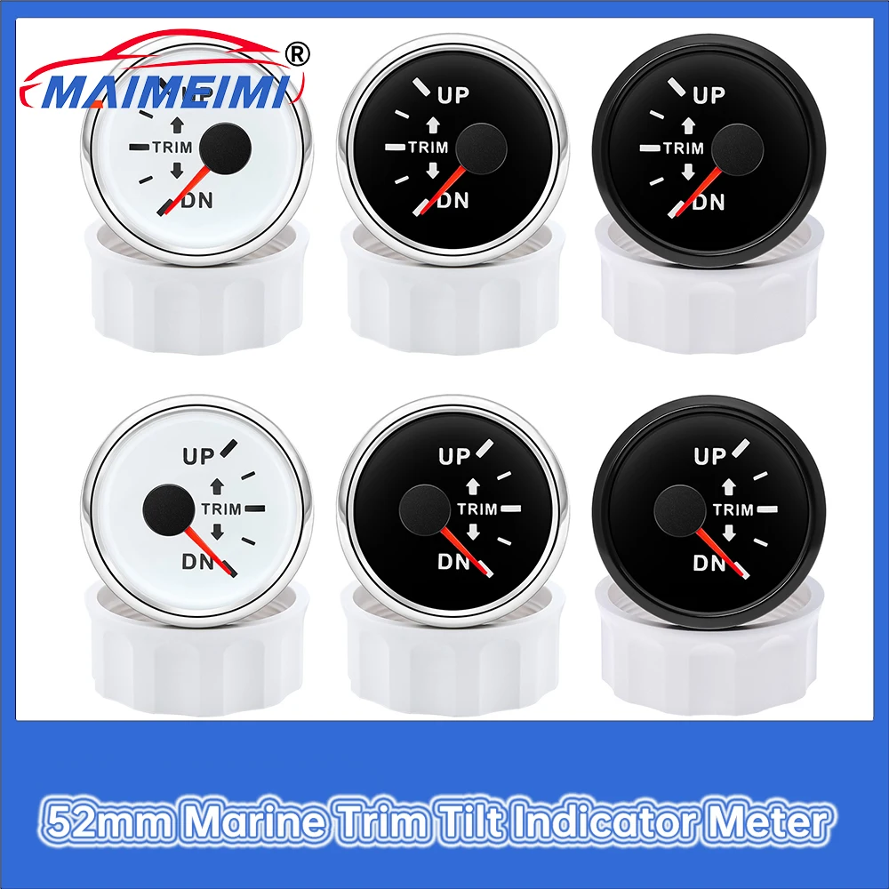 

﻿ 52mm Marine Trim Tilt Indicator Meter Up-Down Trim Gauge 7 Color LED Backlight With Trim Gauge Sensor for Car Boat Marine