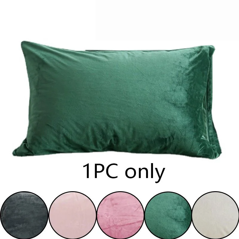 1pc Faux Velvet Pillowcases , Super Soft and Cozy, Wrinkle, Fade, Stain Resistant with Envelope Closure Bed Pillow Cases