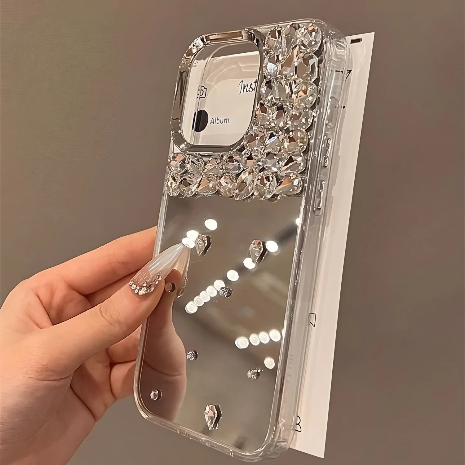 Custodia per telefono Bling con superficie a specchio con diamante 3D di lusso per Google Pixel 10 Pro XL 9 9A 8 8A 7 7A 6 6A Custodie Cover
