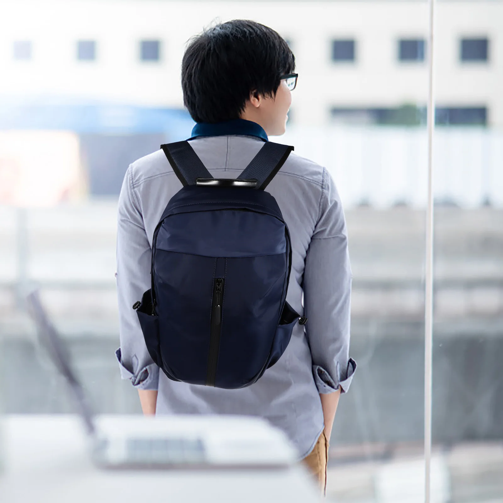 

1pc Business Laptop Backpack Waterproof Large Capacity Adjustable Shoulder Travel School Work Usb Charging Port Storage Bag For