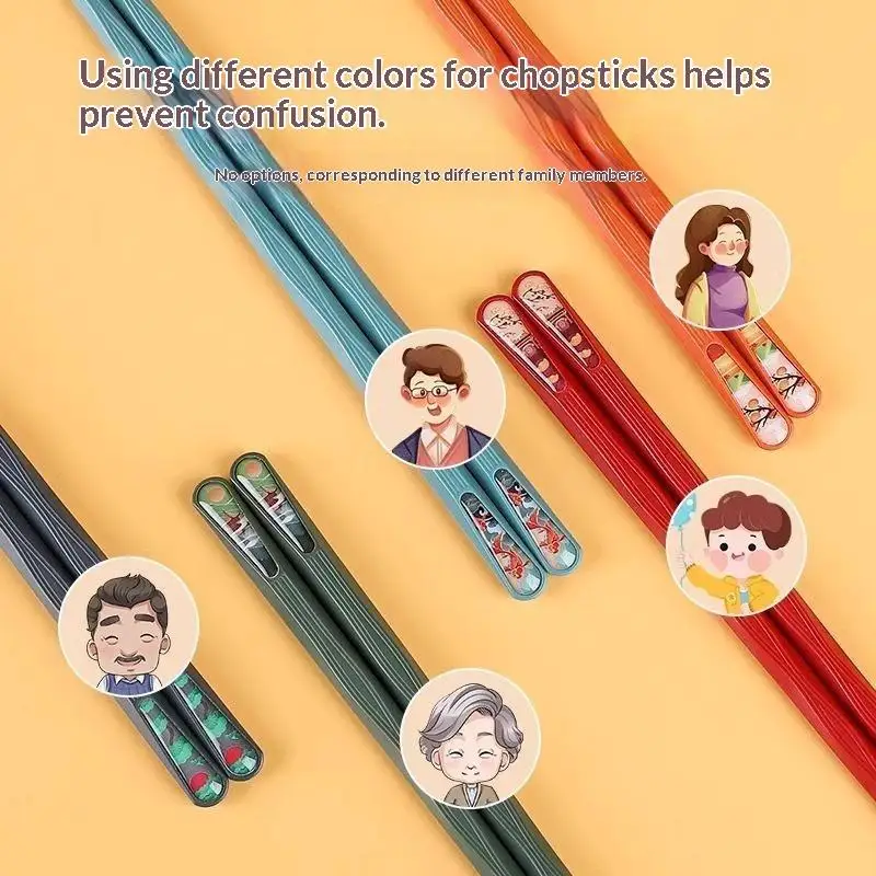 Reusable Fiberglass Colored Chopsticks Set Non Slip 5/10/15 Pairs Easy to Clean for Home Party Outdoor Picnic Use