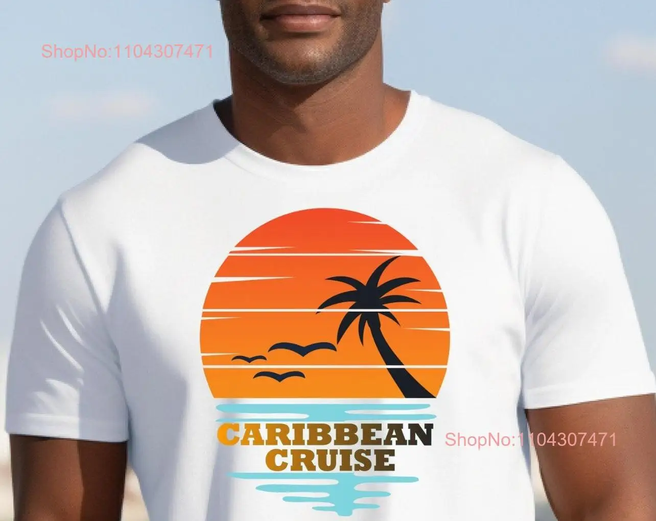 Caribbean Cruise T Shirt Vacation Sunset Vacay Matching long or short sleeves