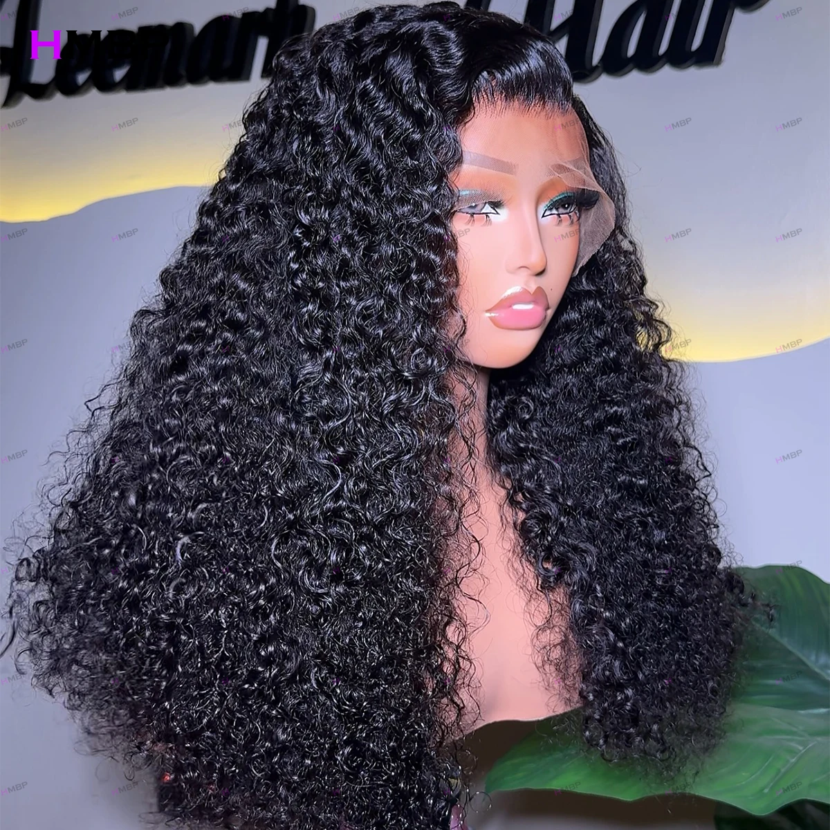 

500 Density Glueless Lace Wig Human Hair Afro Kinky Curly 13×6/360 Hd Transparent Lace Front Wig PrePlucked For Women 30 32 Inch