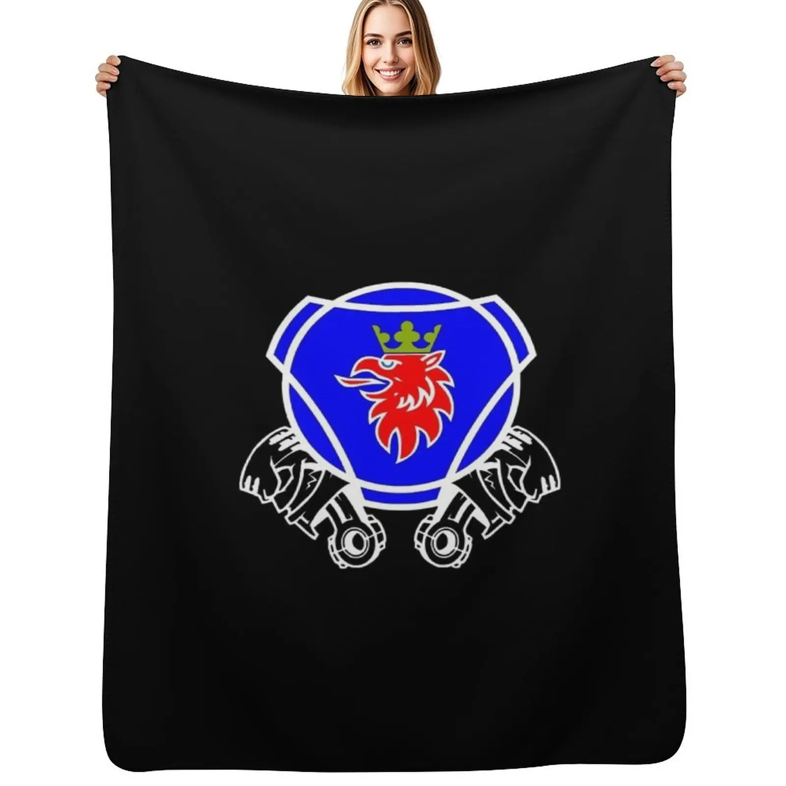 

V8 Piston Engine Throw Blanket Soft Sherpa Fleece Warm Blanket for Winter