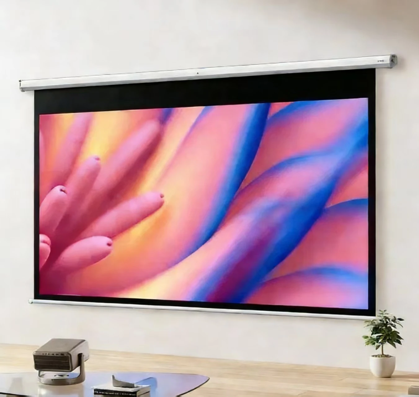 Vidda Movie Screen  100 Inch Electric Photon Wall-Mounted Black 16:9 Screen Compatible Three-Color Smart Remote