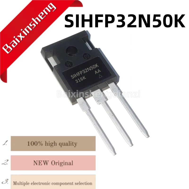 

10 pack, brand new high-quality SIHFP32N50K, SIHFP32N50, 32N50K, 32N50, TO-247, field-effect transistor.
