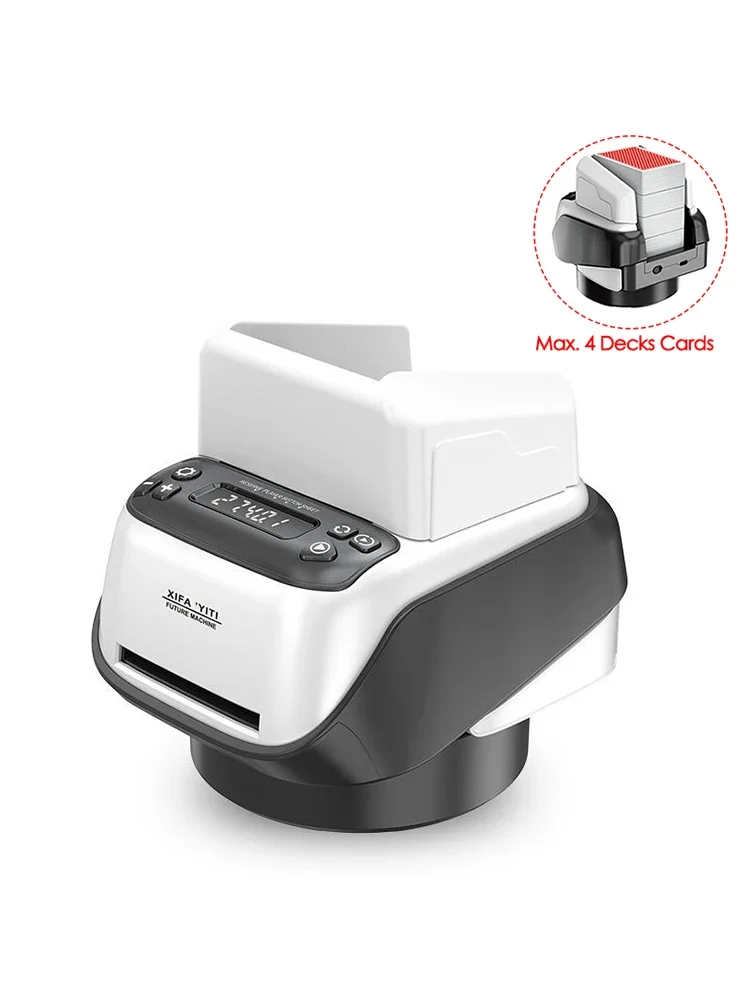 360 ° Machine de codage de cartes à jouer rotative Max. Distributeur automatique de cartes à 4 platines, 2400mAh, Machine de revendeur de poker rechargeable