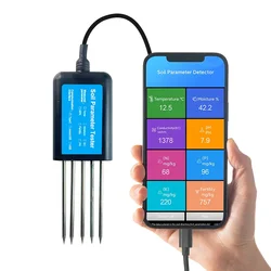 Portable USB type-c 8 in1 soil sensor free android app data read moisture soil npk meter sensor