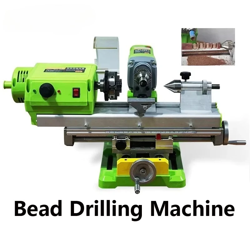 Small DIY Woodworking Lathe Bench Drill Buddha Bead Drilling Machine Multi-function Metal Precise Hand String Processing Machine