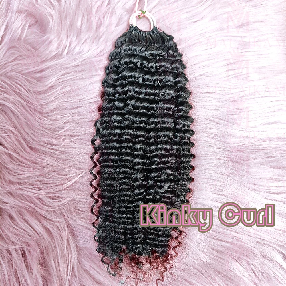 

Feather Crochet Hair Kinky Curly 3packs Full 100% Human Hair 14-20 Inches Pre-Separated 100g/pack for Mini Braids