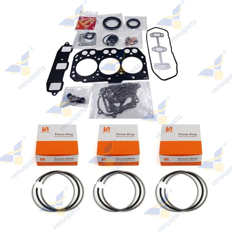

For Yanmar 3TNE74 Full Gasket Kit + Piston Ring 74*1.5HK+1.5+3 Engine Repair Parts Overhaul Rebuild Kit