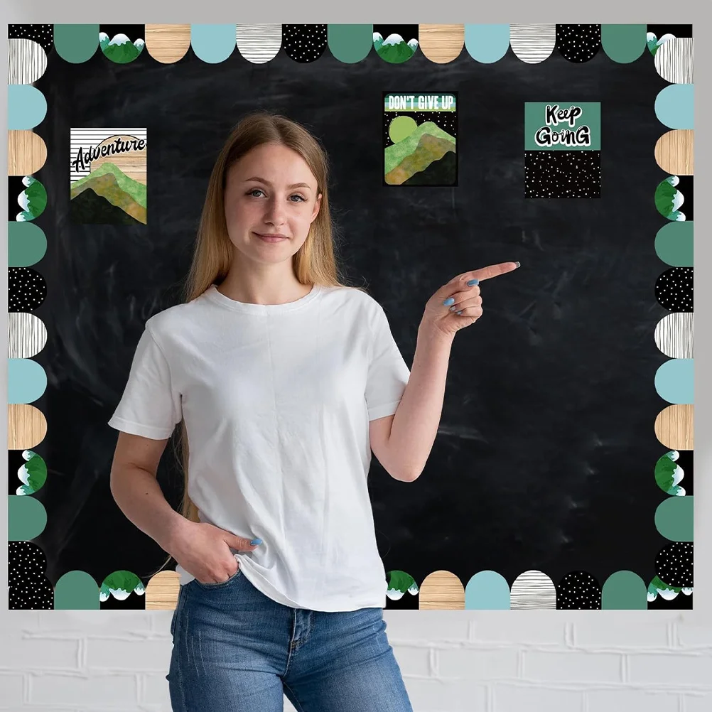 

10M Chalkboard Bulletin Board Arch Bridge Design Adhesive Paper Roll For Classroom School Office Decor Woodland