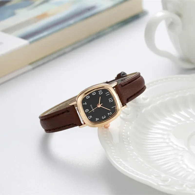 Square Women Fashion Watches A Elegant Quartz Wristwatches Luxury Brand Black Female Watch Leather Clock