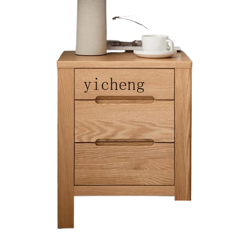 

ZF Solid Wood Bedside Cabinet Simple Modern Oak Bedside Storage Cabinet Locker